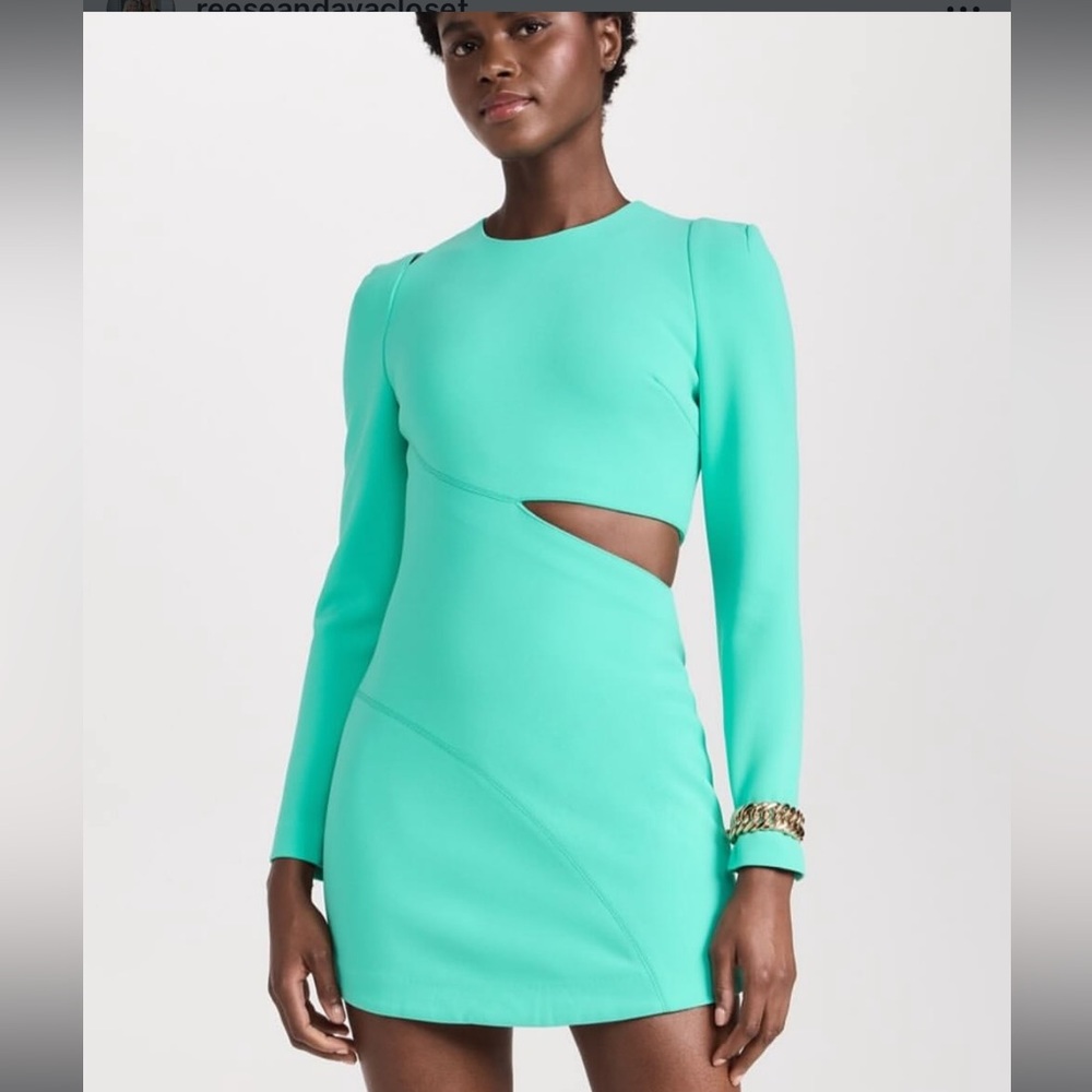 MISHA COLLECTION Mint Green Cut-Out Mini Dress
